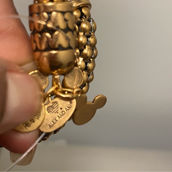 NWT Disney X Alex and Ani Mickey Metal Wrap Bracelet in Gold - Picture 3 of 8
